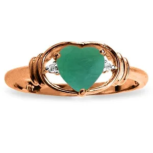 1.01 Carat 14K Solid Rose Gold Glory Emerald Diamond Ring