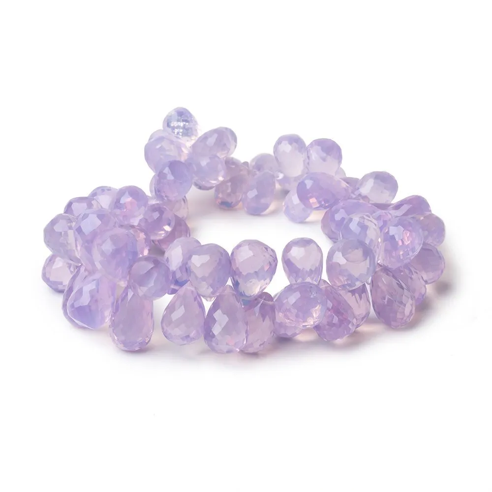 10x7-15x9mm Lavender Quartz Faceted Tear Drops 9 inch 64 Beads AAA