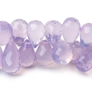 10x7-15x9mm Lavender Quartz Faceted Tear Drops 9 inch 64 Beads AAA