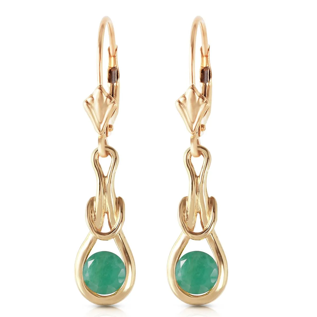 1.3 Carat 14K Solid Yellow Gold Elysian Emerald Earrings