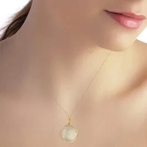 14K Solid Yellow Gold Checkerboard Cut Round Rose Quartz Necklace