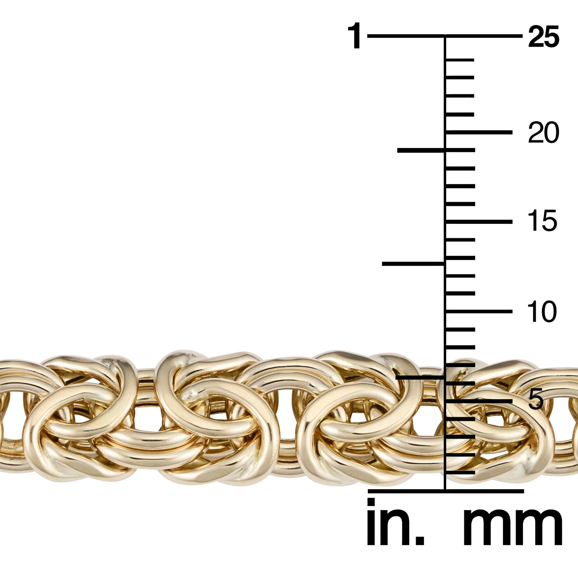 14k Yellow Gold Graduated Byzantine Womens Bracelet, 7.5"