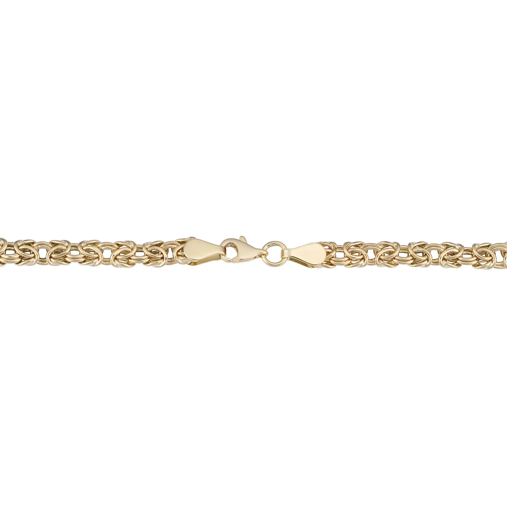 14k Yellow Gold Graduated Byzantine Womens Bracelet, 7.5"