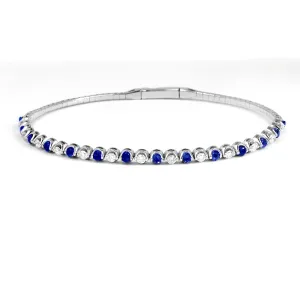 14KW 13D0.55CT,14SA0.60CT DIAMOND/SAPPHIRE TENNIS  (118B400630WSA14)