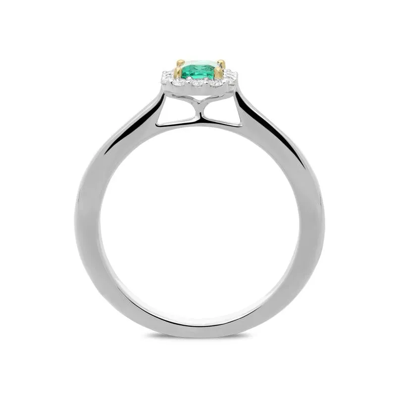 18ct White Gold 0.36ct Emerald Diamond Emerald Cut Ring