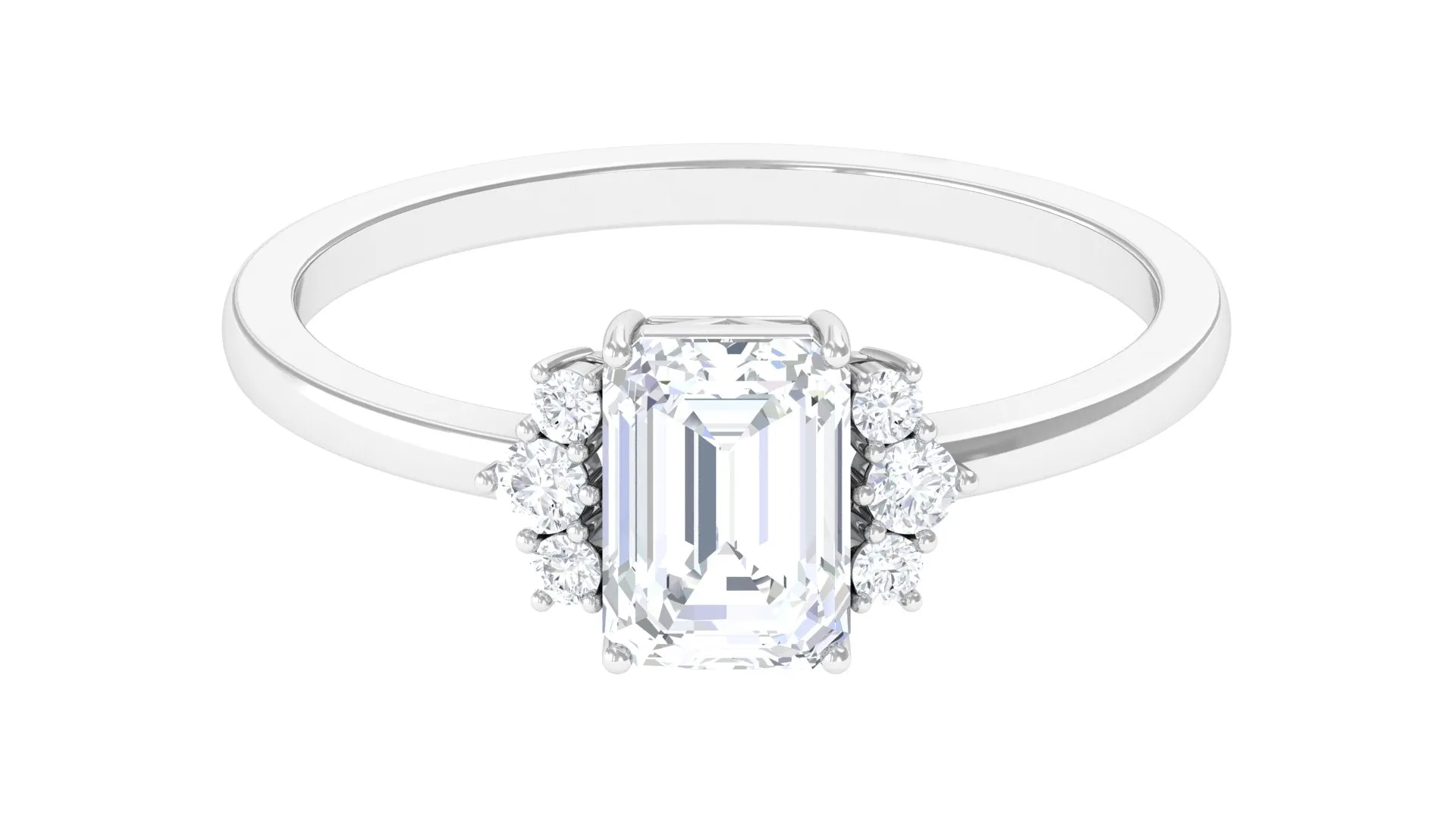 2 CT Octagon Cut Solitaire Cubic Zirconia Engagement Ring