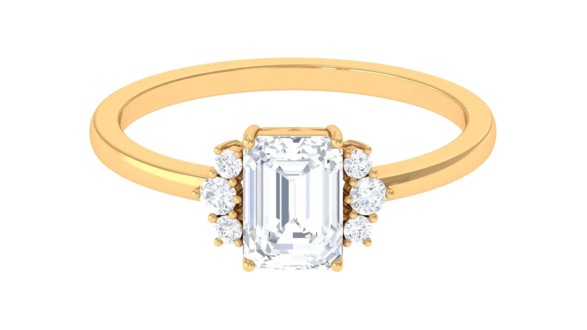 2 CT Octagon Cut Solitaire Cubic Zirconia Engagement Ring