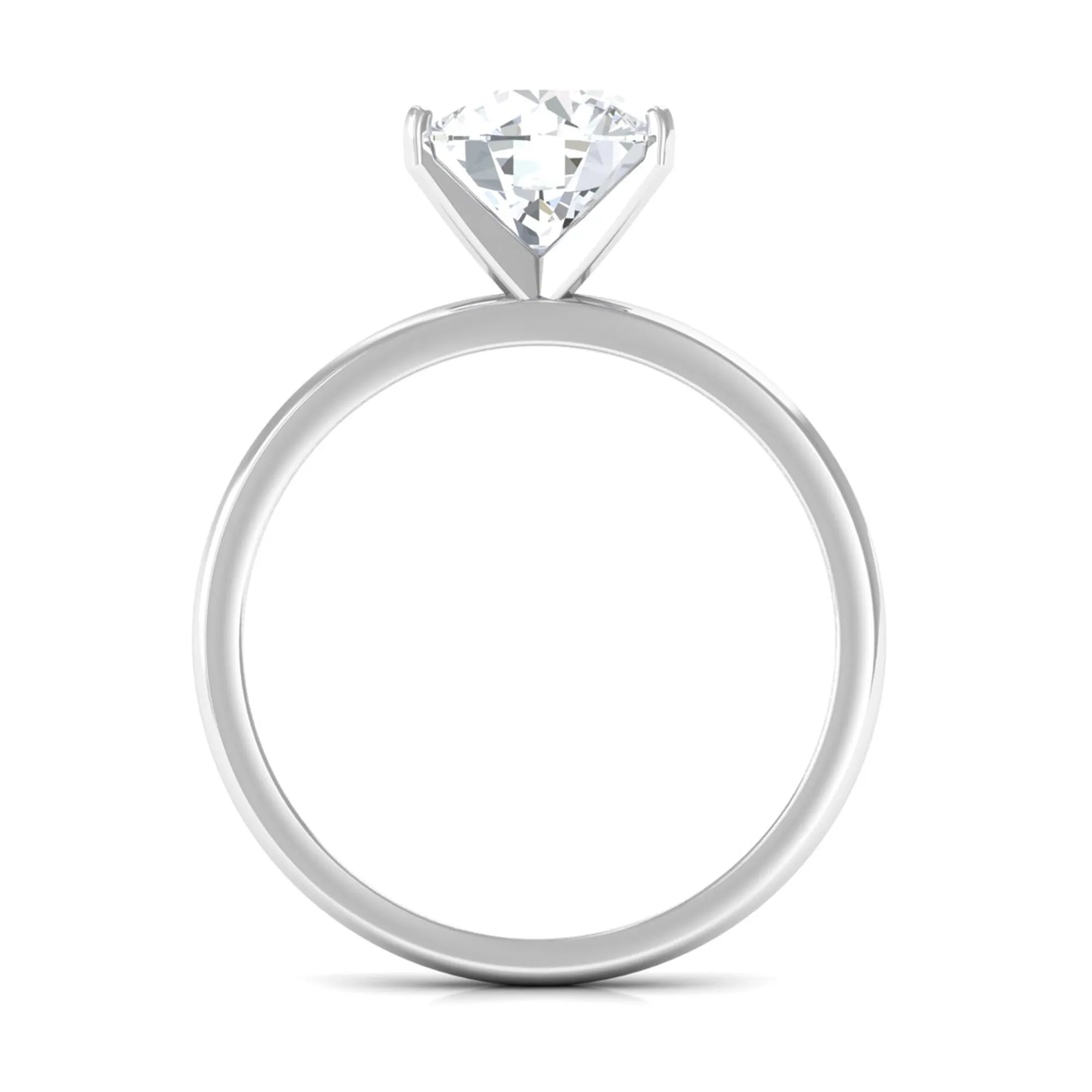 2 CT Simple Round Zircon Solitaire Ring in Peg Head Setting