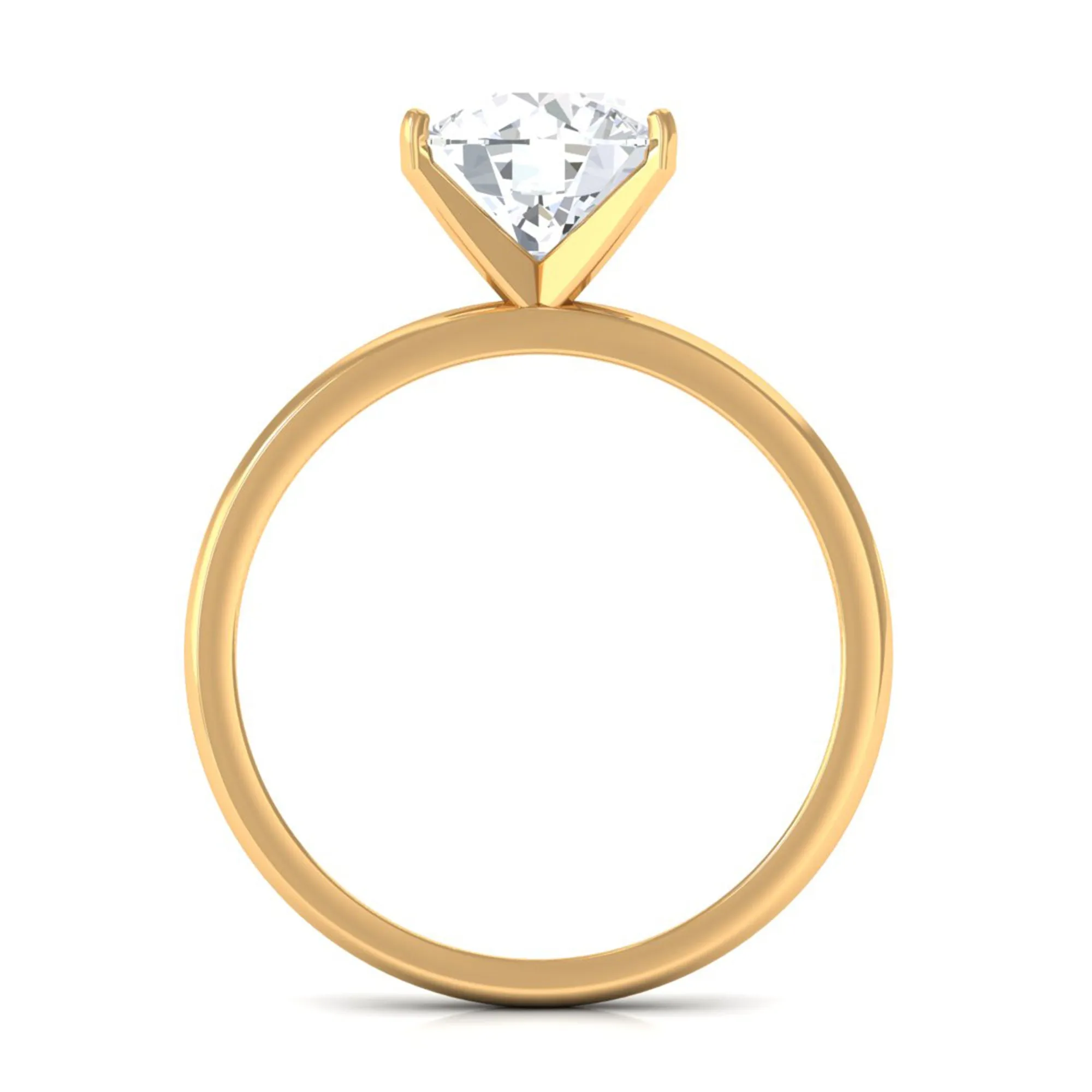 2 CT Simple Round Zircon Solitaire Ring in Peg Head Setting