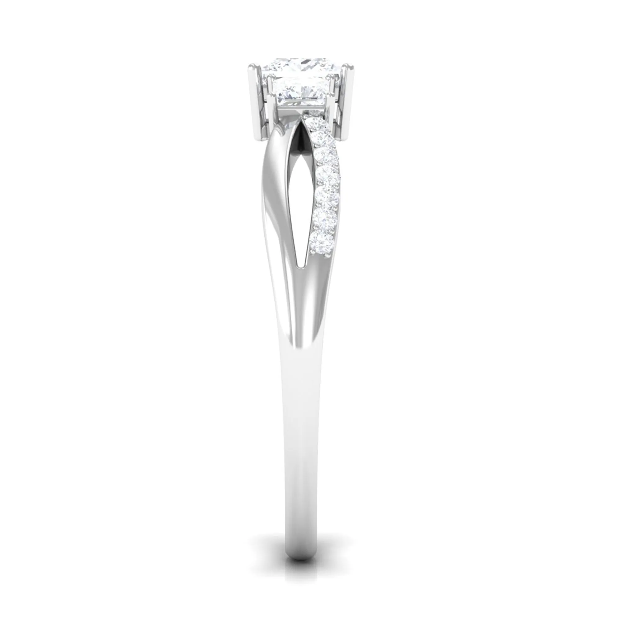 3/4 CT Princess Cut Three Stone Zircon Infinity Promise Ring