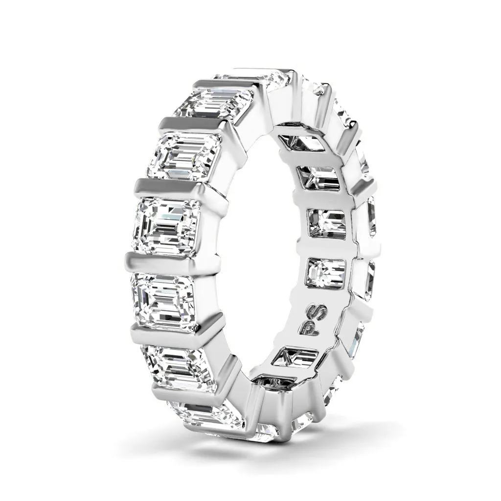 5.50 CT Emerald Cut Lab Grown Diamonds - Eternity Ring