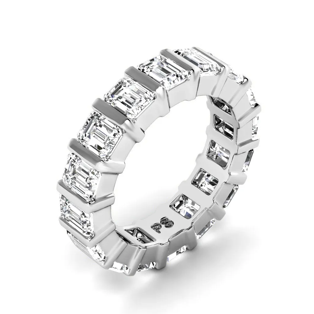 5.50 CT Emerald Cut Lab Grown Diamonds - Eternity Ring