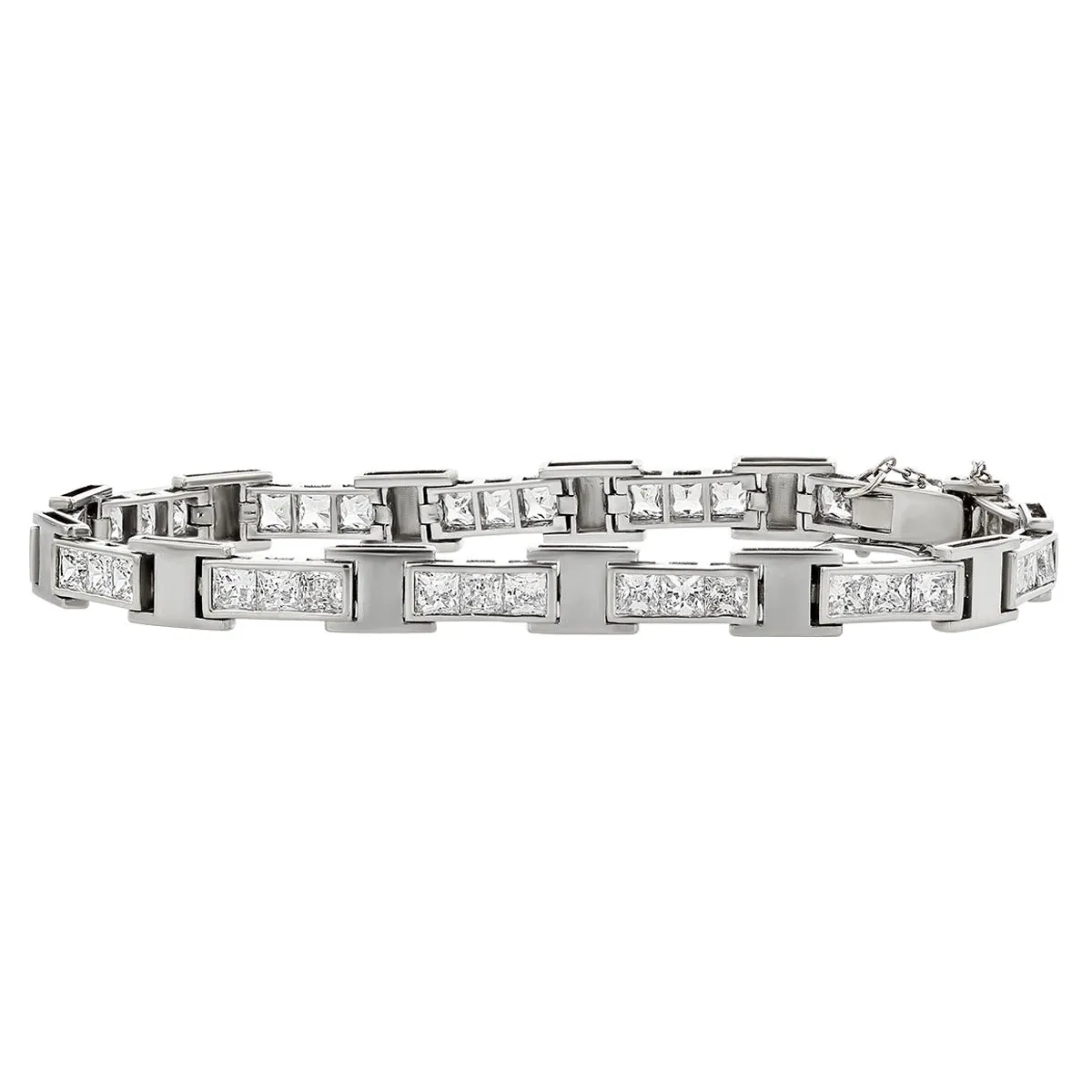 5.55-Carat Princess-Cut Diamond Station Bracelet