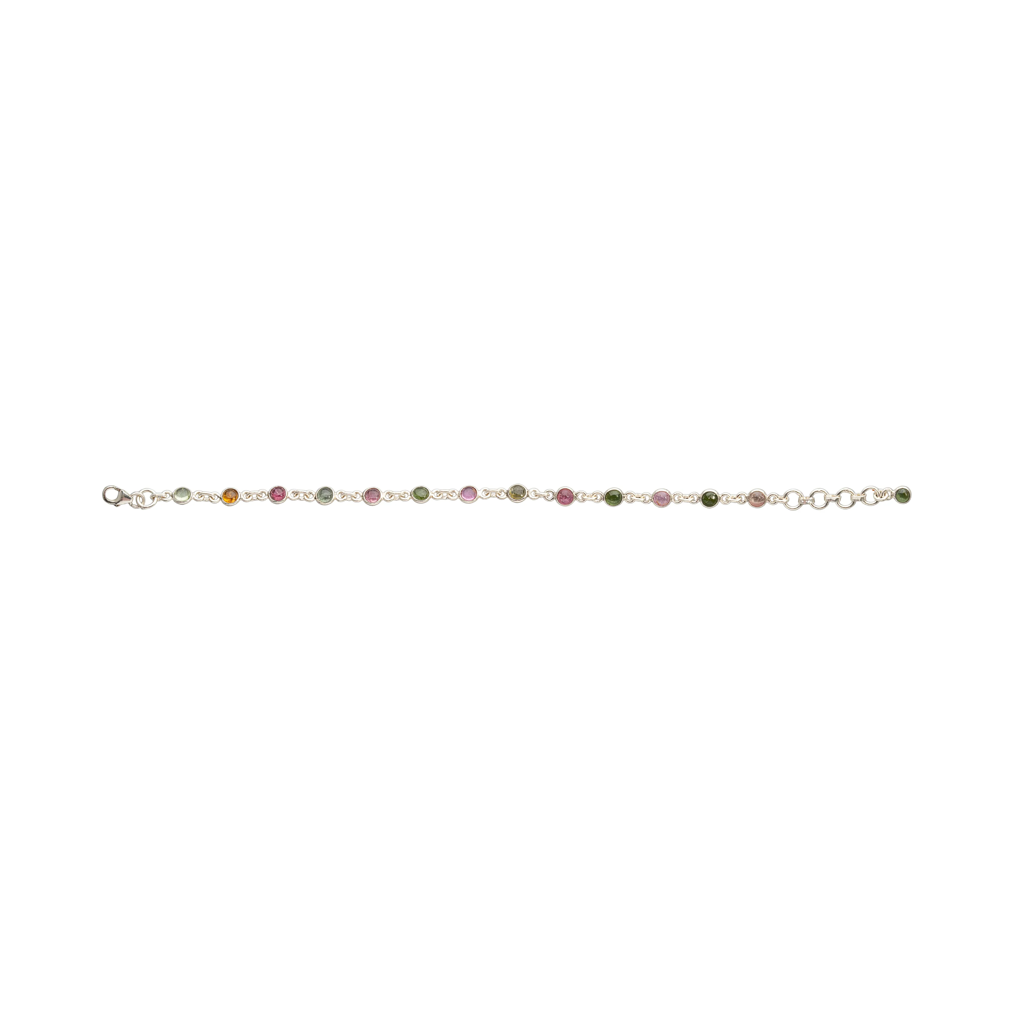 Aeliana Multi Round Tourmaline Bracelet, Sterling Silver