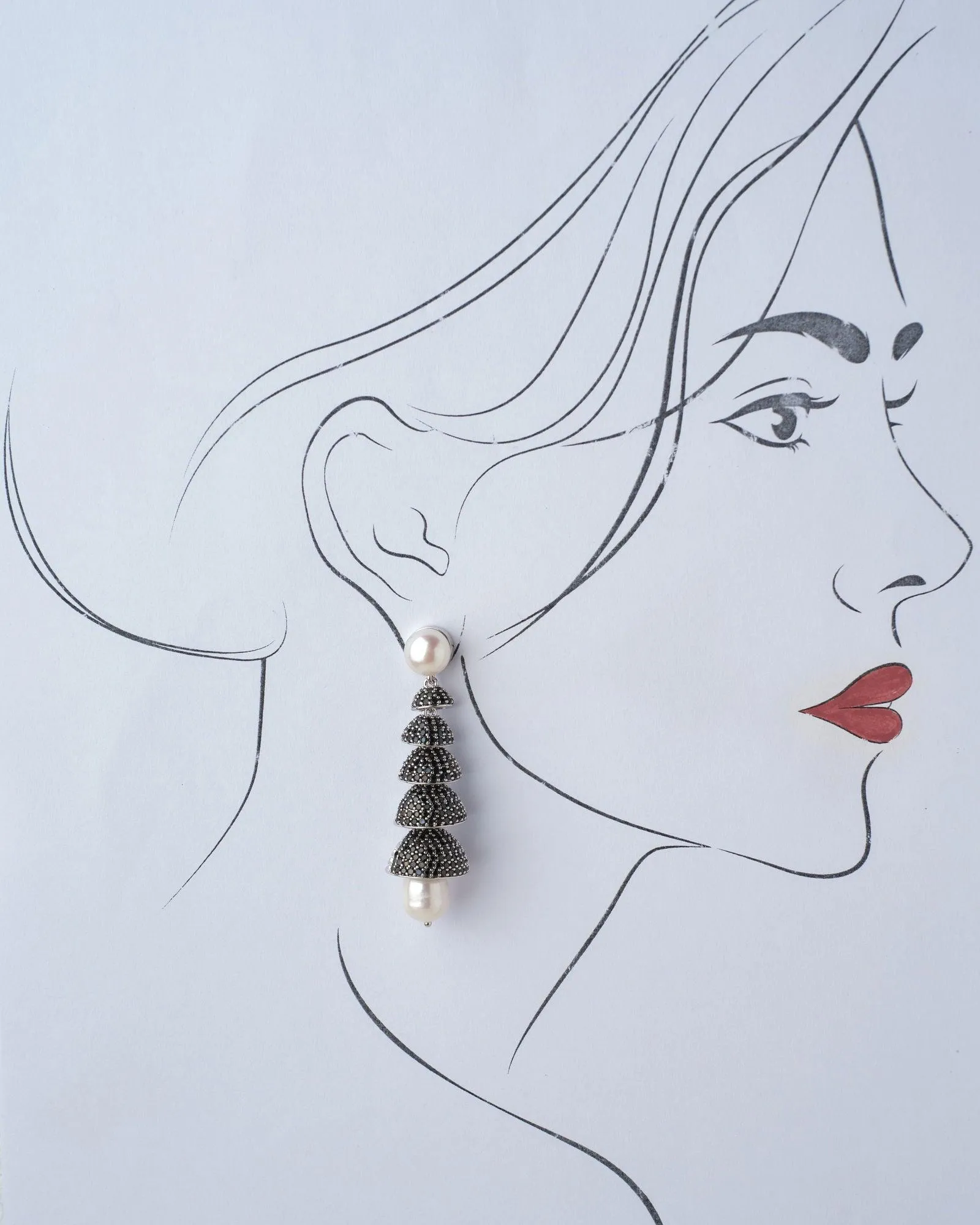 Alfie Drop Pearl Earrings