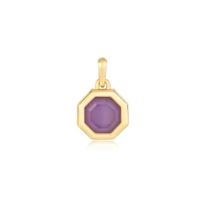 Ania Haie Gold Octagon Lilac Quartz Charm NC055-03G