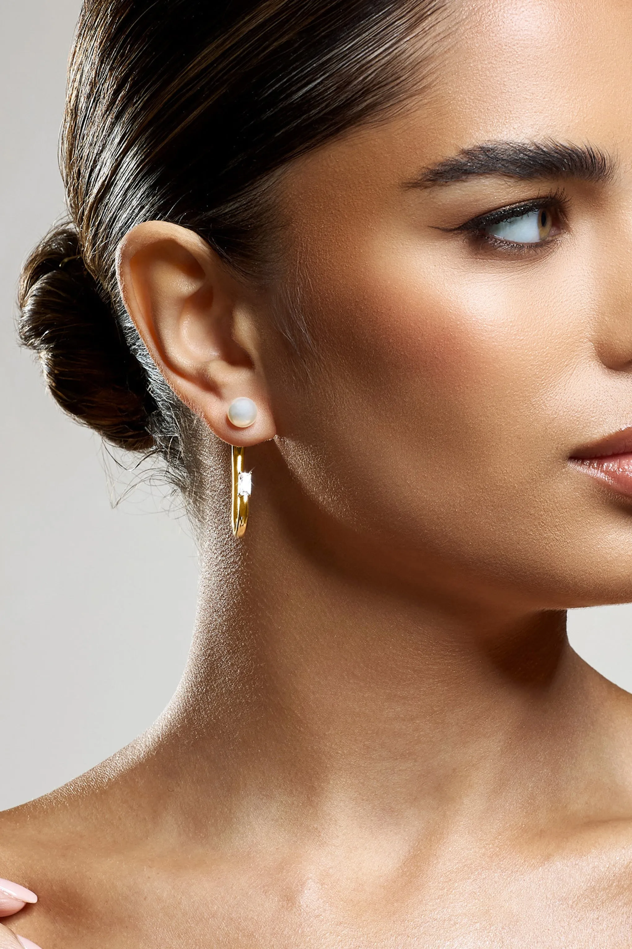 Beatrix | Pearl & Diamante Statement Gold Earrings