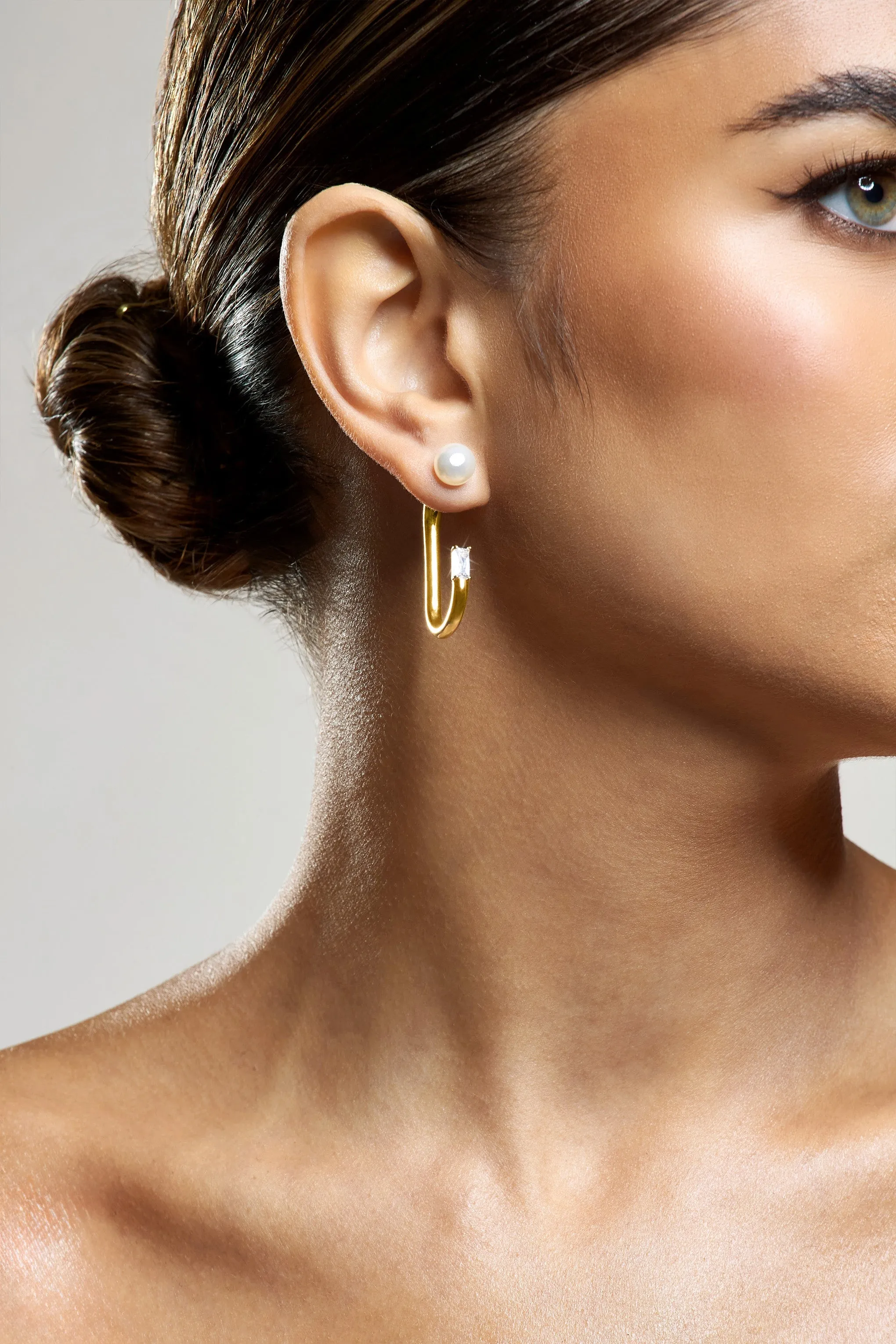 Beatrix | Pearl & Diamante Statement Gold Earrings