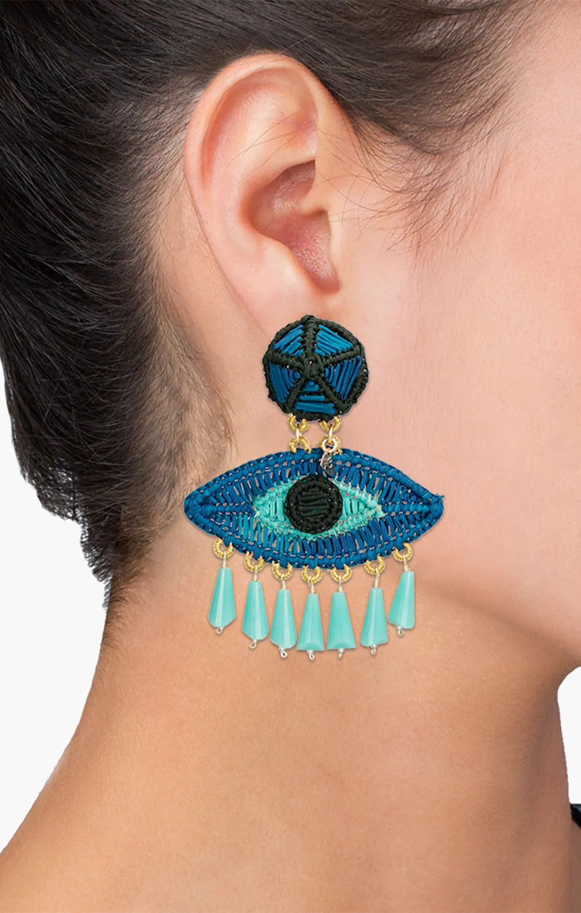 Blue Eyes Crystal Earrings