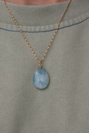 blue quartz necklace gold <br> by Neinties