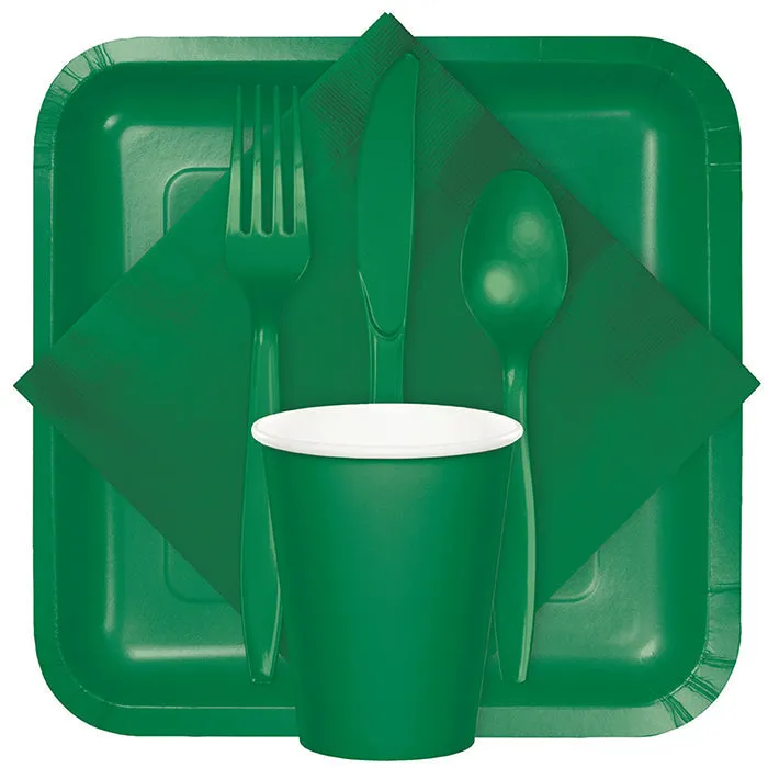 Bulk Pack of 150 Emerald Green Beverage Napkins, 3 Ply