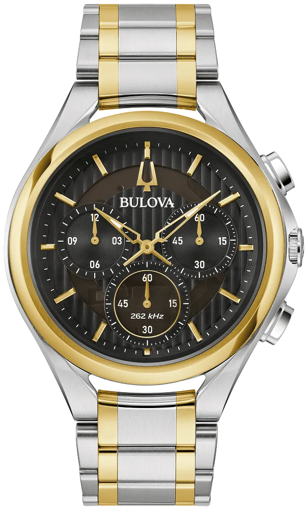 Bulova CURV Two Tone Chronograph Mens Watch 98A301