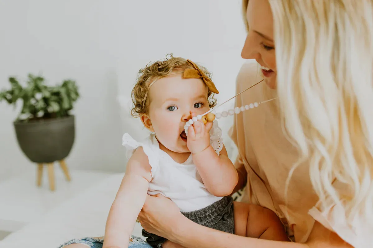 Chewable Charm - Teething Necklace - The Landon (Rose Quartz)