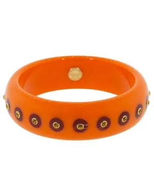 Citrine Orange and Burgundy Bakelite Bangle