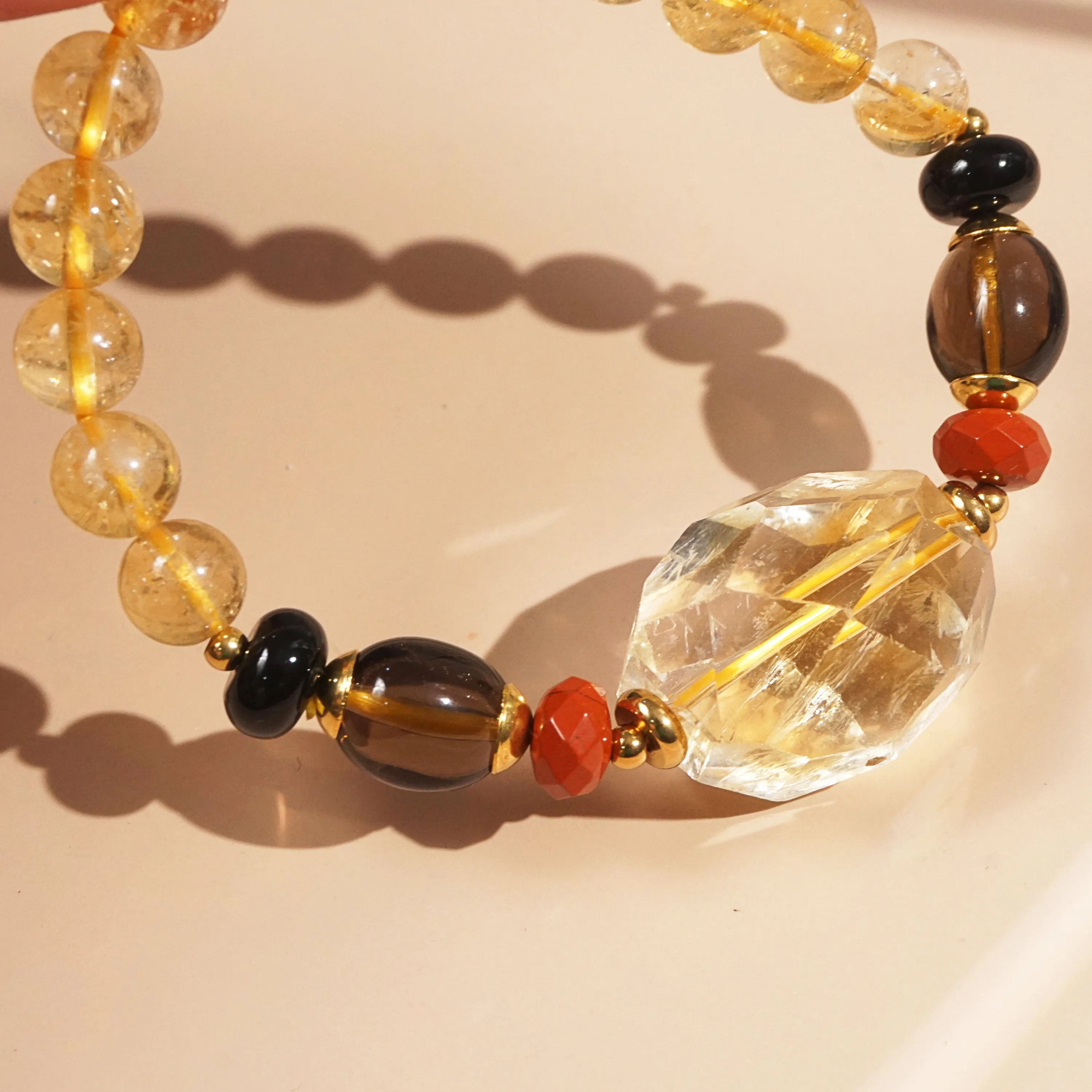 Citrine, Red Jasper, Smoky Quartz, and Black Onyx