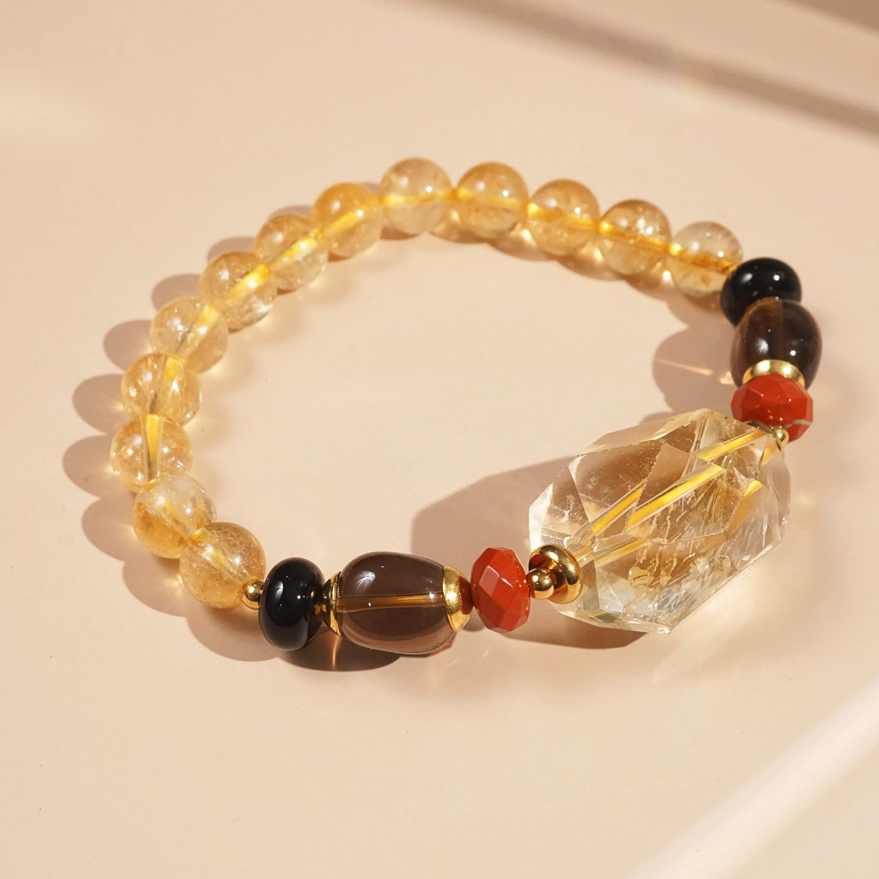 Citrine, Red Jasper, Smoky Quartz, and Black Onyx