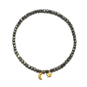 Clarity of Vision Pyrite Moon Star Gemstone Bracelet