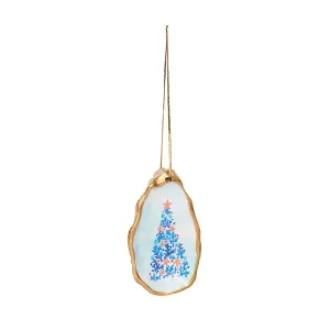 Coral & Shell Christmas Tree Oyster Shell Ornament