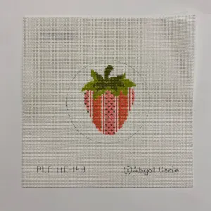 Coral Stripes Strawberry Canvas