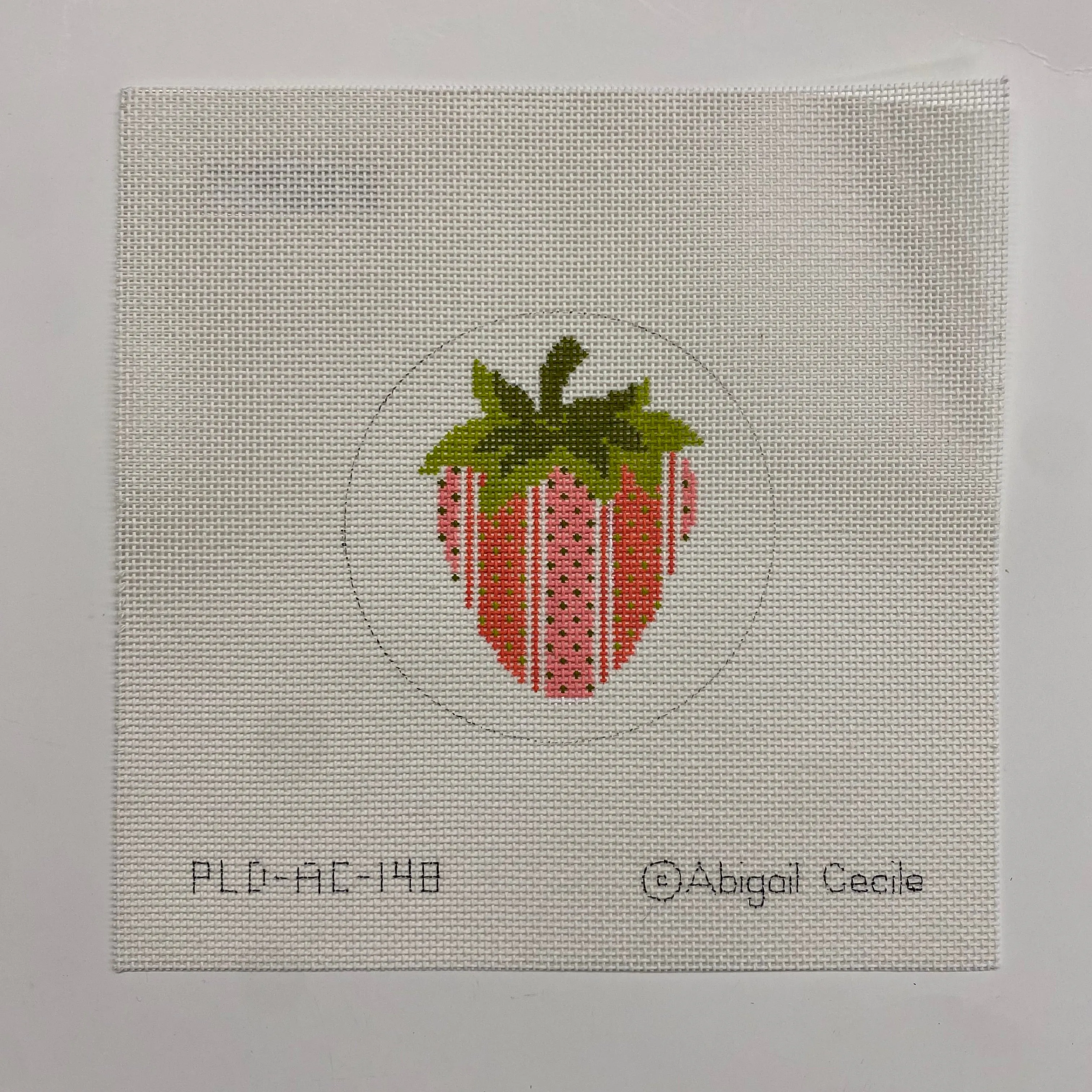 Coral Stripes Strawberry Canvas