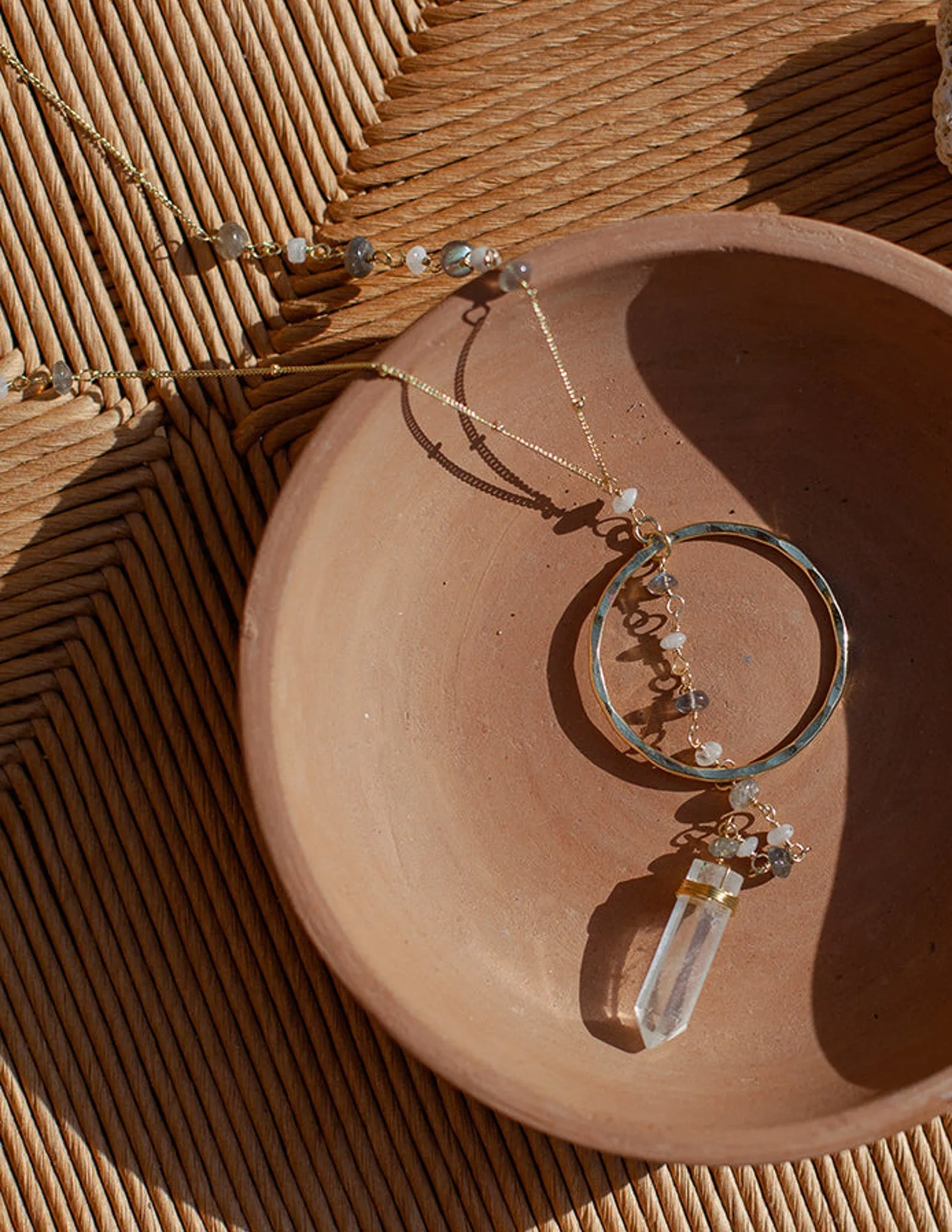 Crystal Halo Y Necklace