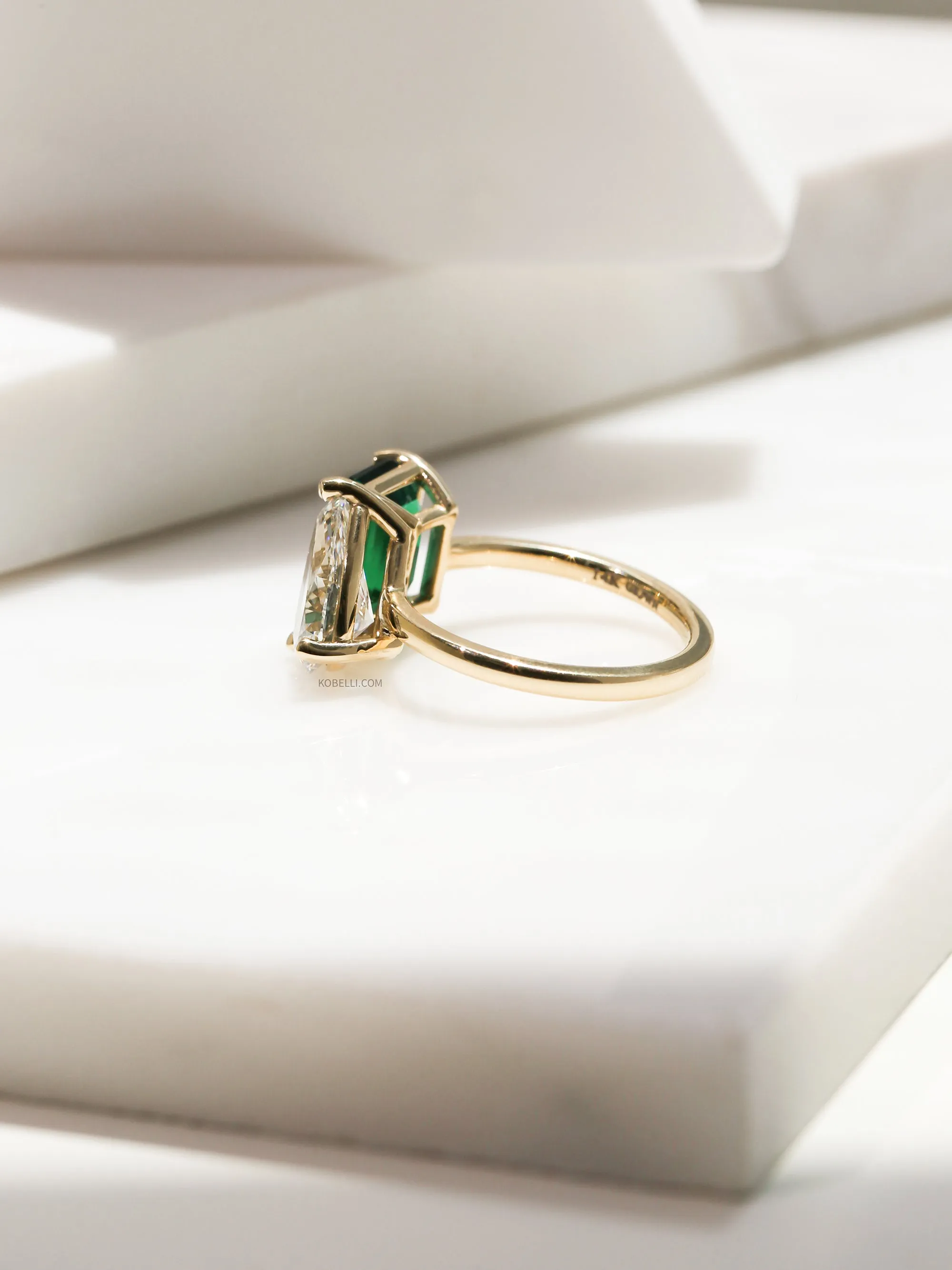 Deep Emerald & Diamond Empress Ring