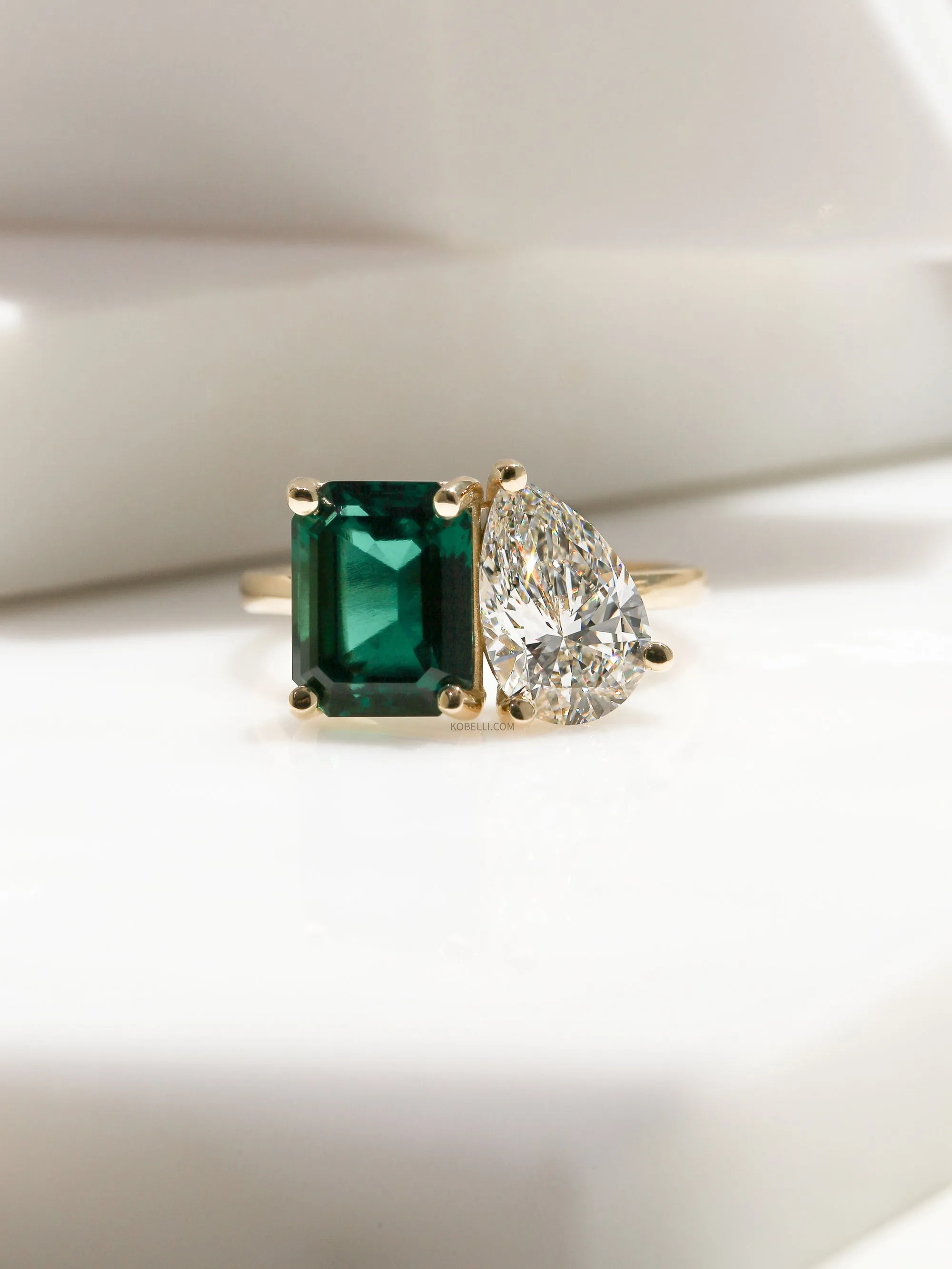 Deep Emerald & Diamond Empress Ring