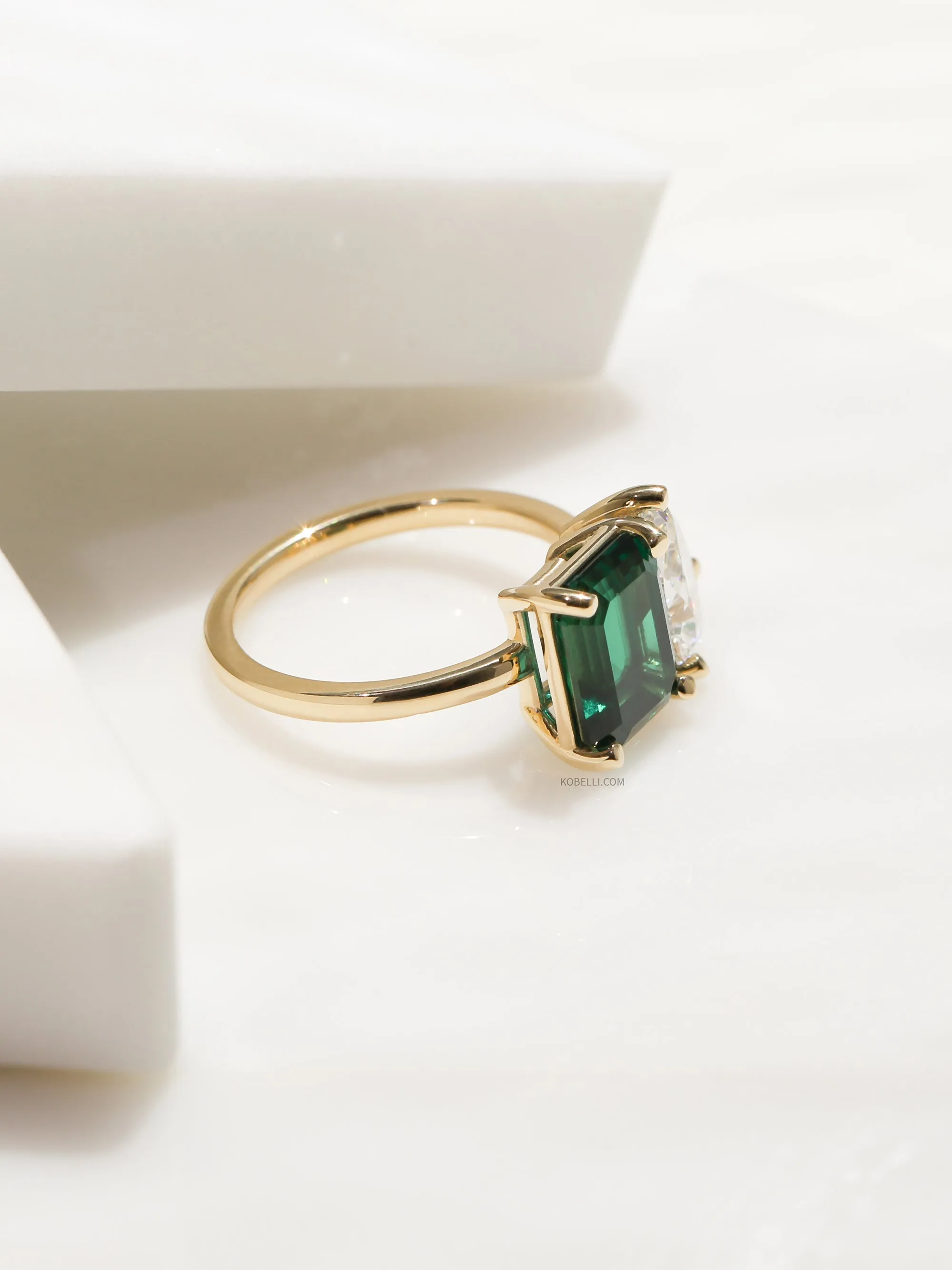 Deep Emerald & Diamond Empress Ring