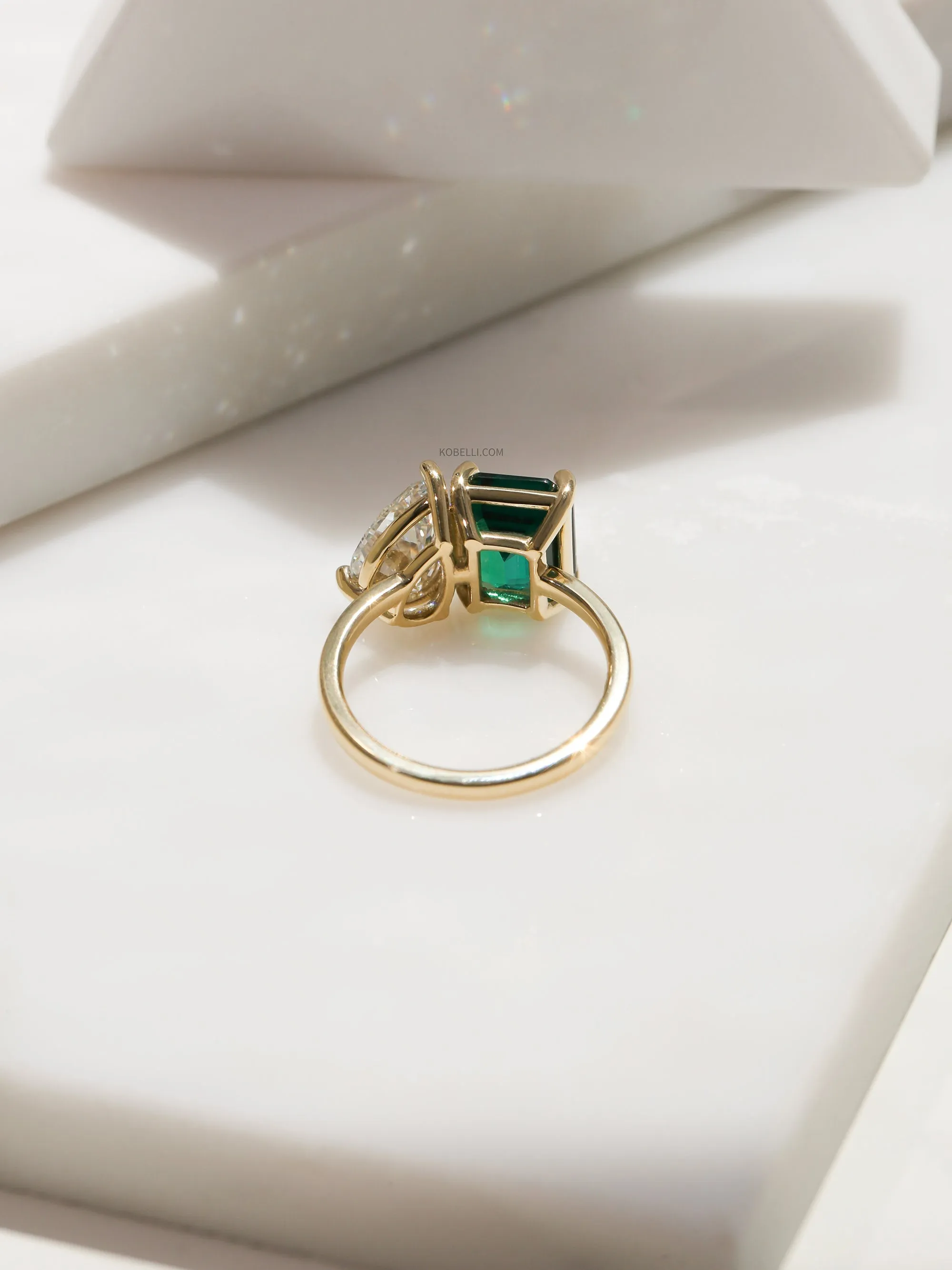 Deep Emerald & Diamond Empress Ring