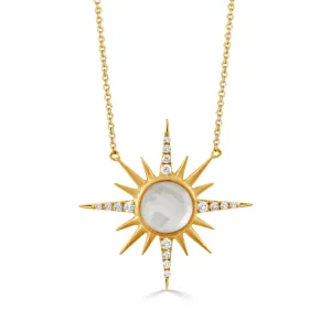 Doves Mother of Pearl Sunburst Necklace