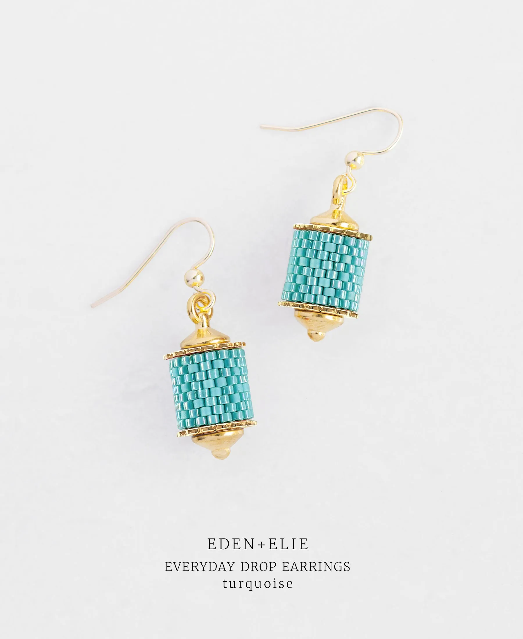 EDEN   ELIE Everyday Drop Earrings - turquoise