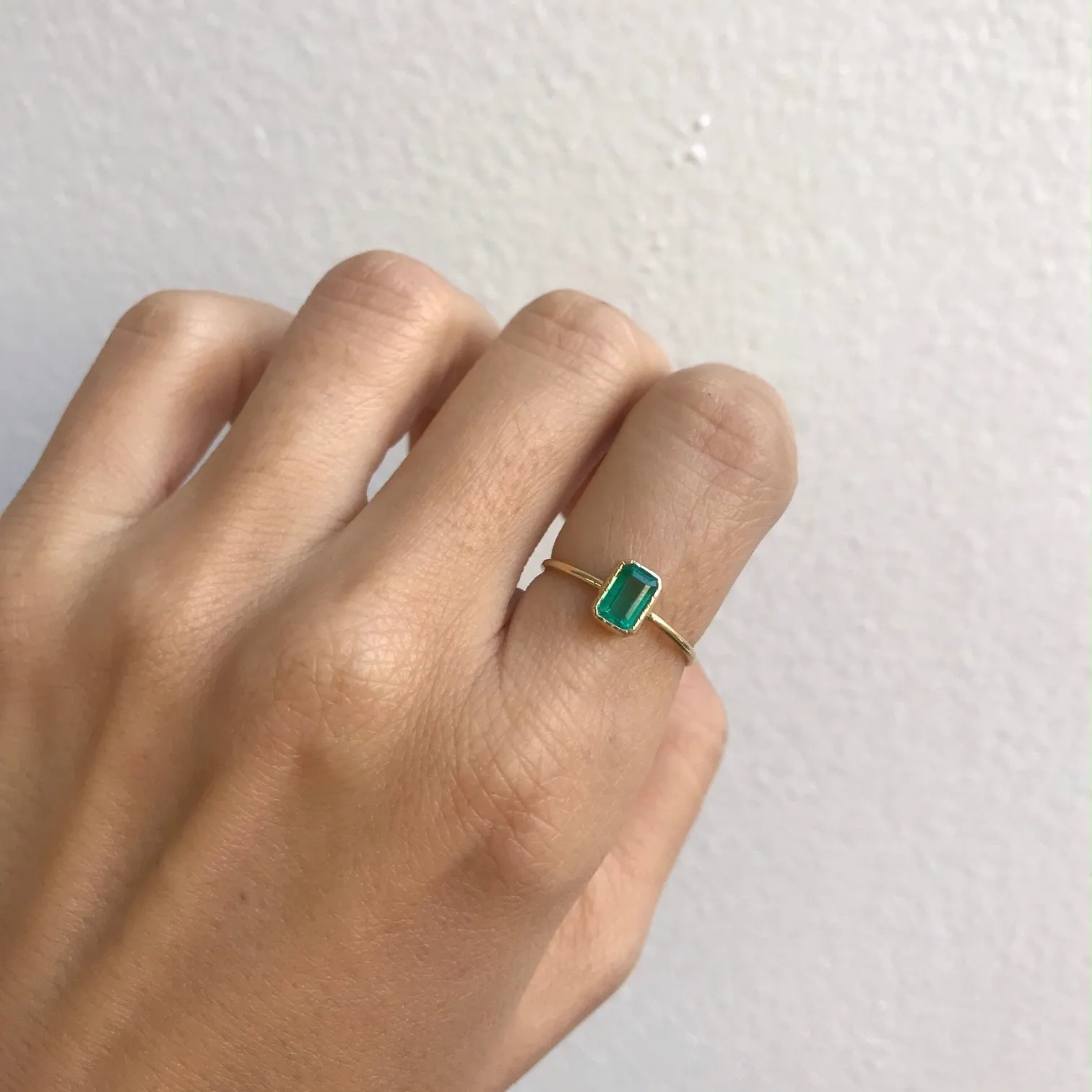 Emerald Cut Emerald Wisp Ring (ready to ship option)*