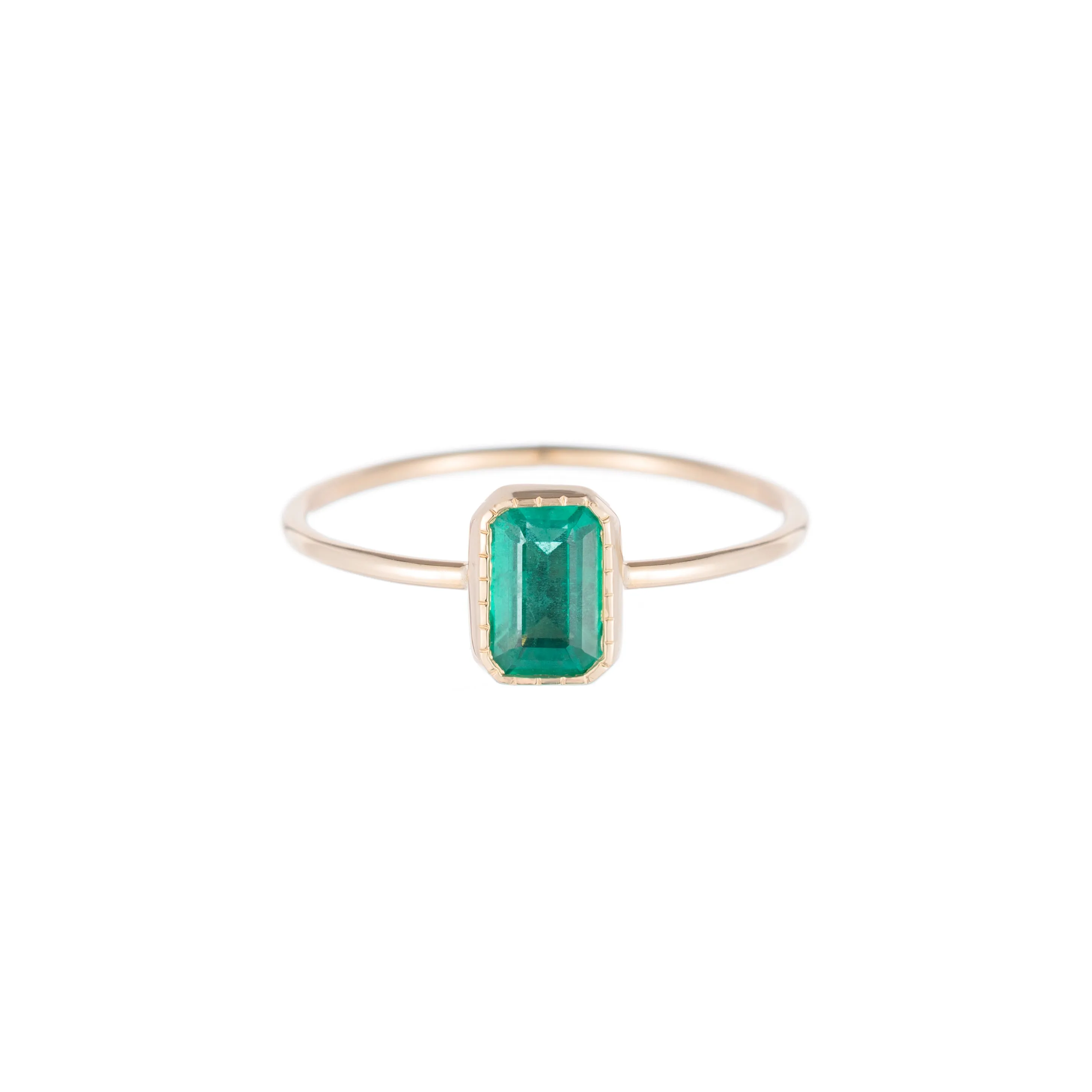 Emerald Cut Emerald Wisp Ring (ready to ship option)*