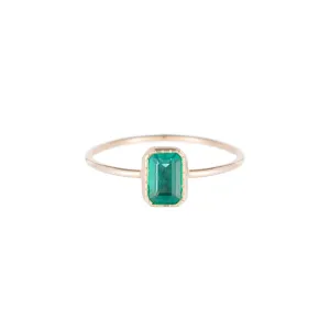 Emerald Cut Emerald Wisp Ring (ready to ship option)*