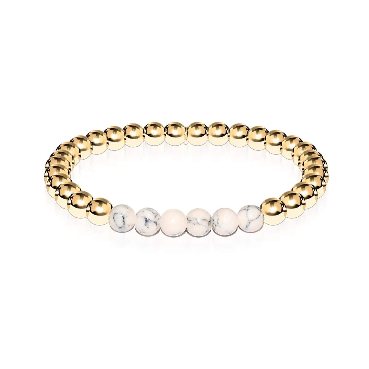 Enthusiastic | 18k Gold | Cream Turquoise | Gemstone Expression Bracelet