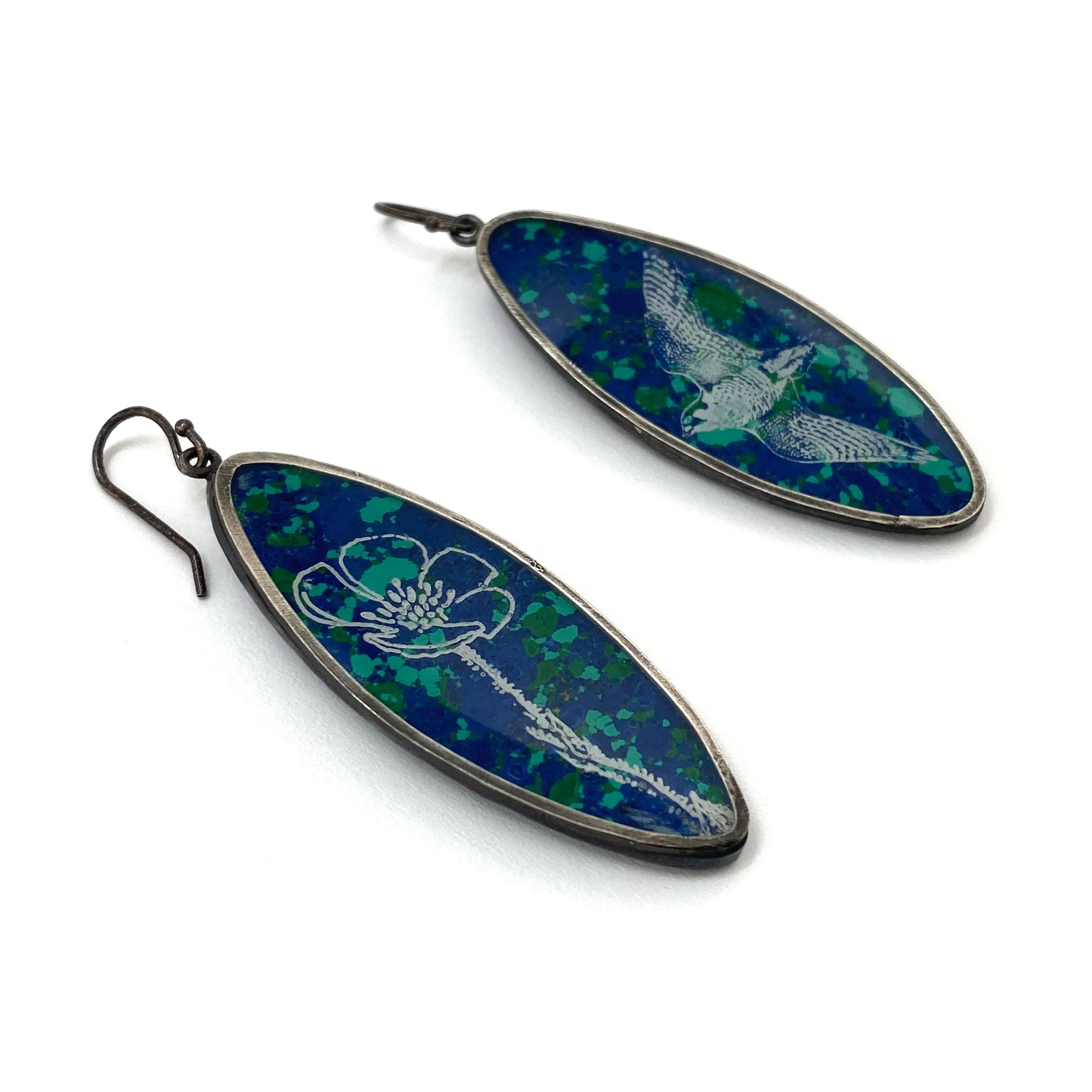 Etched Malachite Earrings