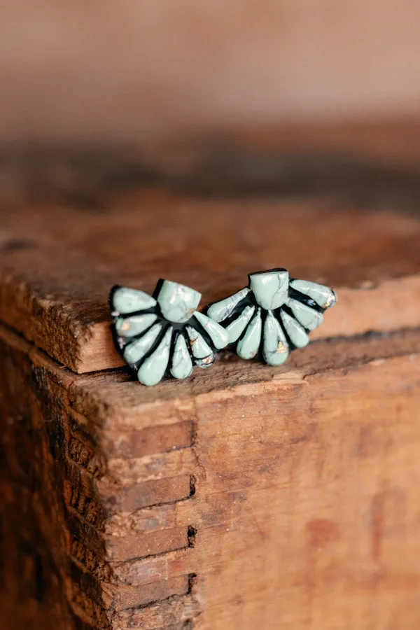 Ezra Clay Cluster Earring [Turquoise]