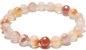 Faceted Fire Agate Natural Gemstone Bracelet