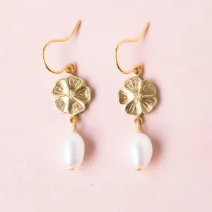 Flower and dangle earrings - WS