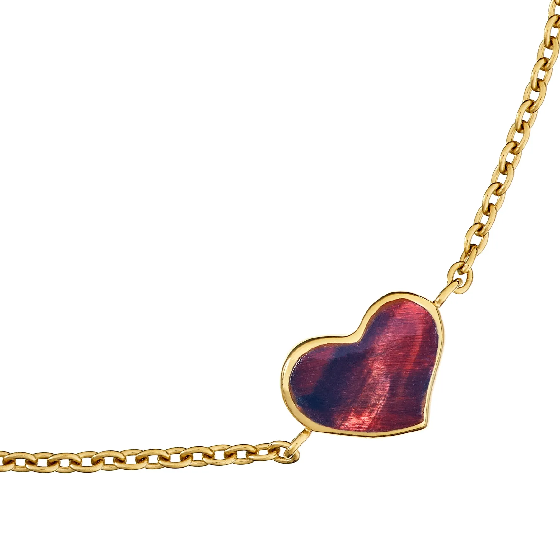 Gemstone Heart Sterling Silver Bracelet with 18K Gold Vermeil